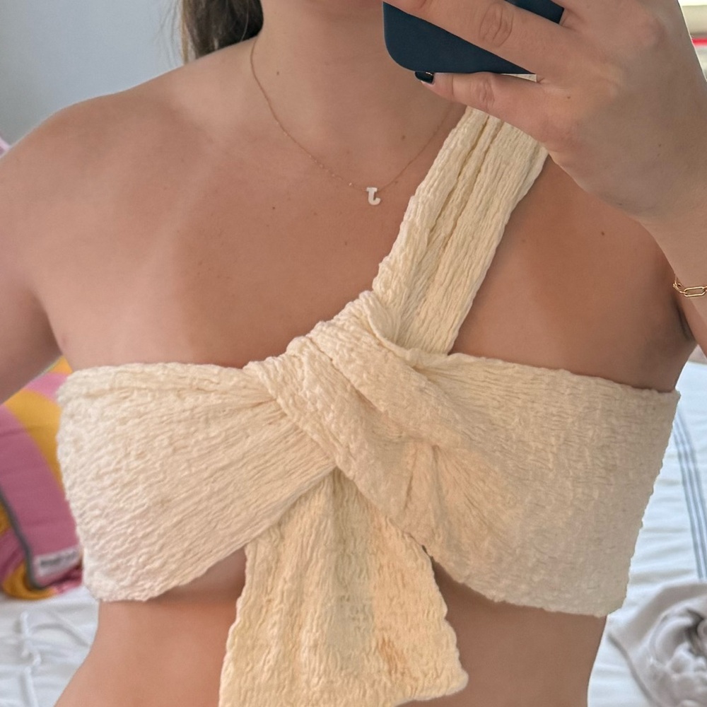 Princess Polly Textured Cream Top